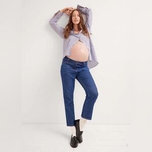 HATCH The Straight Leg Maternity Jeans in True Blue